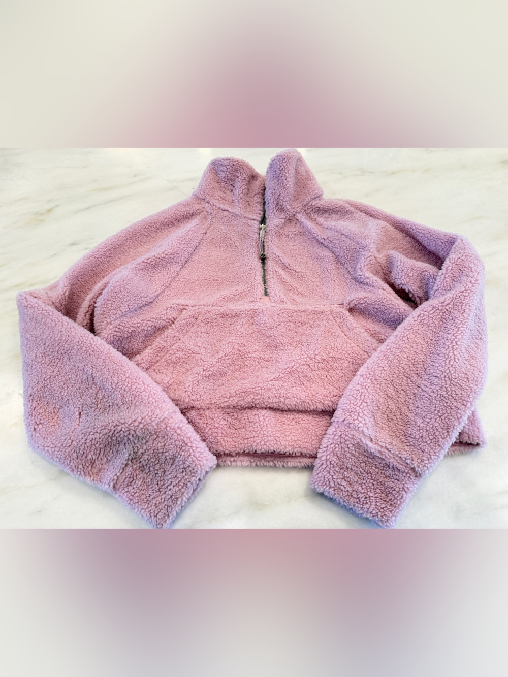 Lululemon Scuba Oversized Fleece Funnel
Neck Pink Peony staining on sleeves XS S